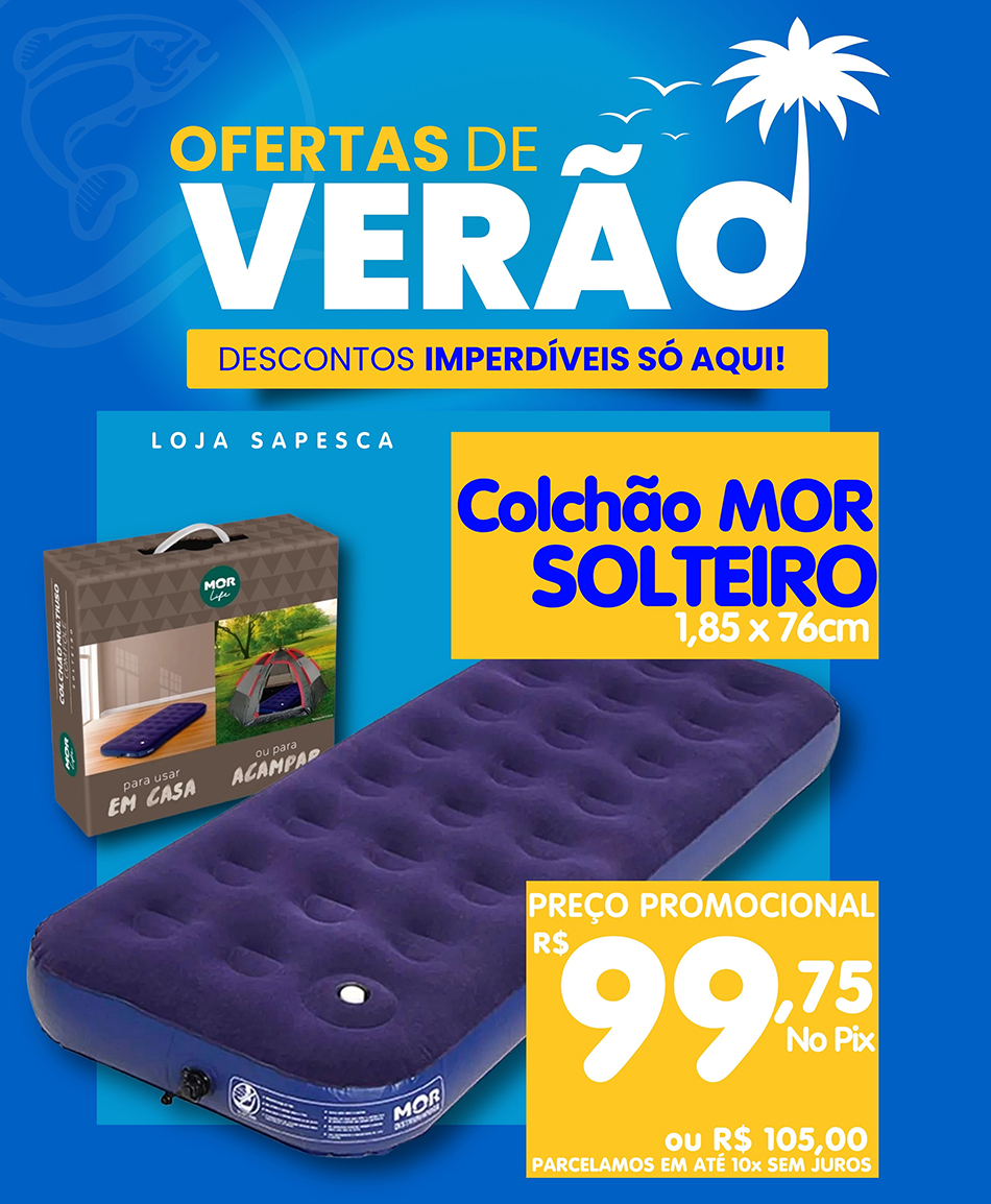 Colchão inflável solteiro multiuso mor com inflador manual embutido